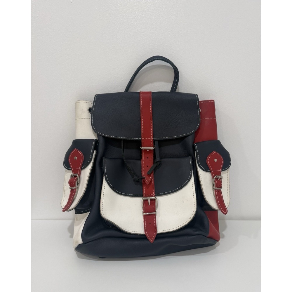 Grafea Leather Large Backpack Patriotic Color Made In England